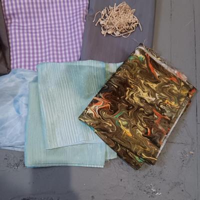 SEWING MATERIAL AND OLD BUTTONS