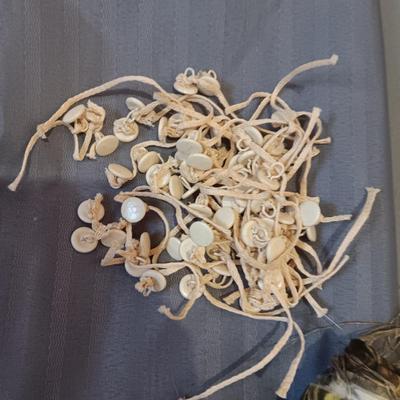 SEWING MATERIAL AND OLD BUTTONS