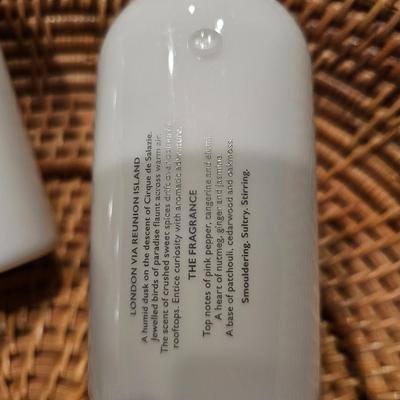 High End Designer Lotion, Perfume, Hat, and Weaved Basket