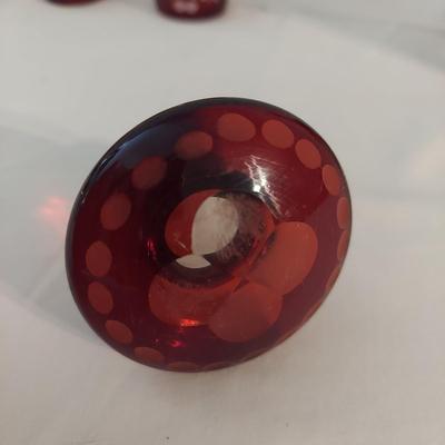 Red Glass Decanter with Glasses (DR-BBL)