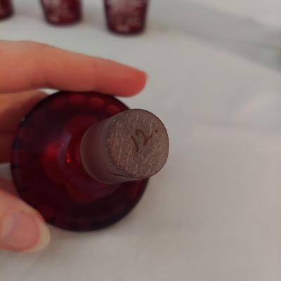 Red Glass Decanter with Glasses (DR-BBL)