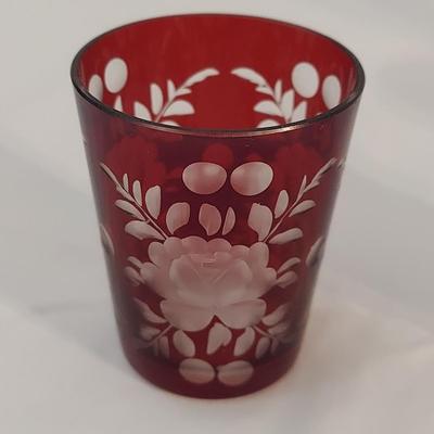 Red Glass Decanter with Glasses (DR-BBL)