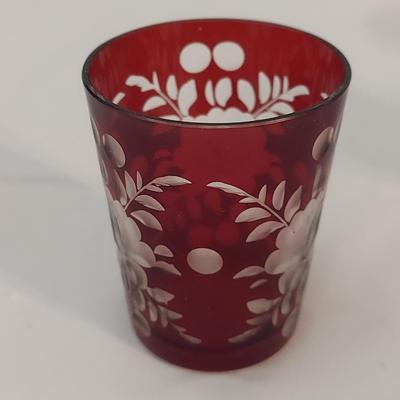 Red Glass Decanter with Glasses (DR-BBL)
