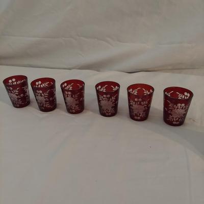 Red Glass Decanter with Glasses (DR-BBL)