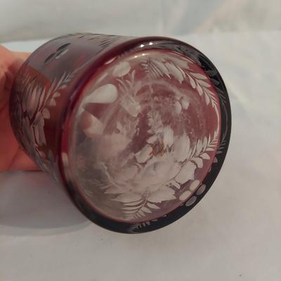 Red Glass Decanter with Glasses (DR-BBL)