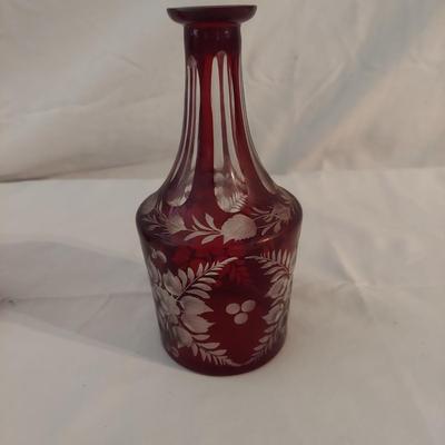 Red Glass Decanter with Glasses (DR-BBL)
