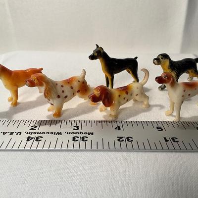 Lot of 6 vintage plastic dogs