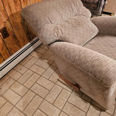 La-Z-Boy Tan Fabric Rocker/Recliner (BDF-JS)