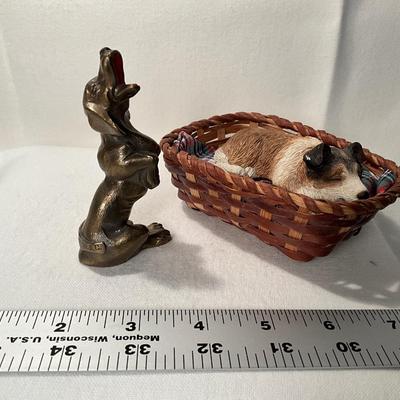 Brass Dachshund & Sandcast snoozer