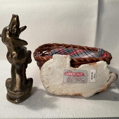 Brass Dachshund & Sandcast snoozer
