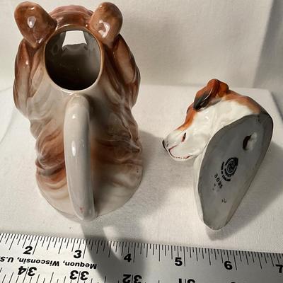Vintage pitcher & wall hanging dog