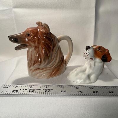 Vintage pitcher & wall hanging dog