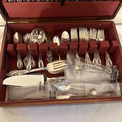 Wallace ‘Rose Point’ Sterling Flatware Set (B4-MG)