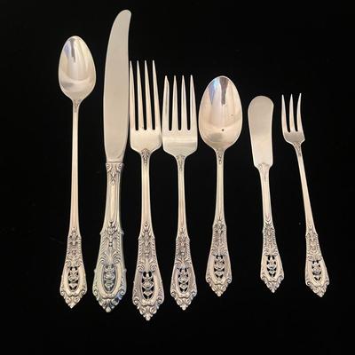Wallace ‘Rose Point’ Sterling Flatware Set (B4-MG)