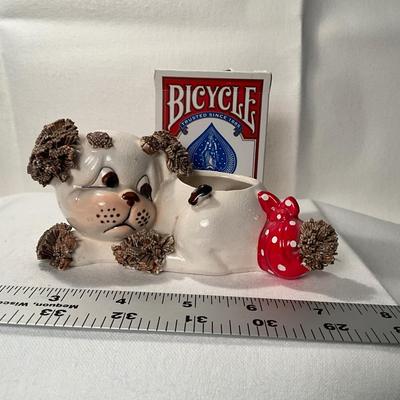 Vintage Puppy planter marked japan