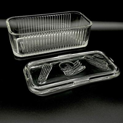 Vtg. Glass Refrigerator Dish With Lid