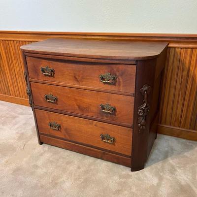 Vtg Solid Wood Mahogany Chest ~ *Read Details
