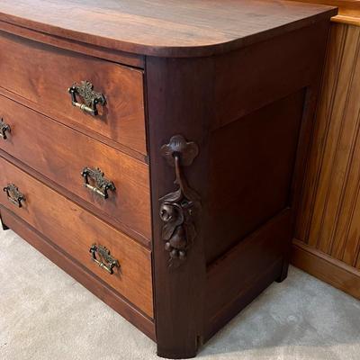 Vtg Solid Wood Mahogany Chest ~ *Read Details
