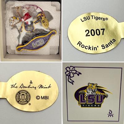 THE DANBURY MINT ~ LSU ~ Set Of Six (6) Ceramic Collectable Ornaments