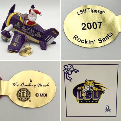 THE DANBURY MINT ~ LSU ~ Set Of Six (6) Ceramic Collectable Ornaments