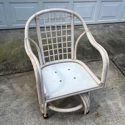 Rattan Glass Top Table & Four (4) Chairs Patio Set ~ *Read Details