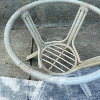Rattan Glass Top Table & Four (4) Chairs Patio Set ~ *Read Details
