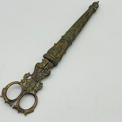 Antique Ornate Brass Scissors