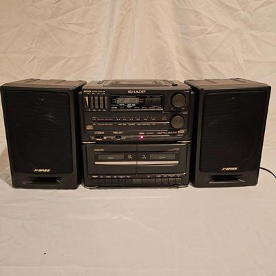 Sharp Radio/CD/Cassette Player w/Two Speakers & More. (BDF-JS)