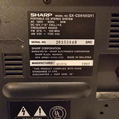 Sharp Radio/CD/Cassette Player w/Two Speakers & More. (BDF-JS)
