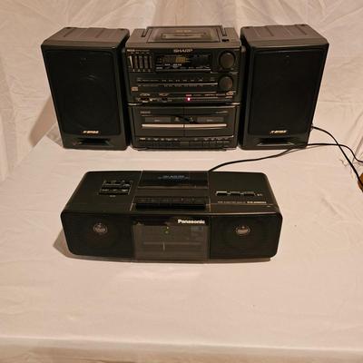 Sharp Radio/CD/Cassette Player w/Two Speakers & More. (BDF-JS)