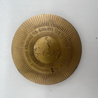 Vintage 1979 Standard Oil of CA Chevron 100yrs Solid Brass Bronze Paperweight