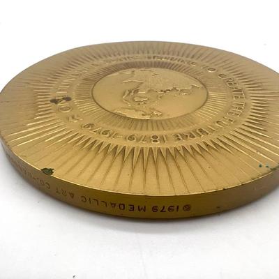 Vintage 1979 Standard Oil of CA Chevron 100yrs Solid Brass Bronze Paperweight