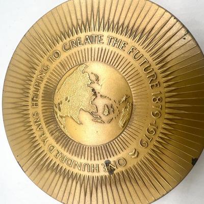 Vintage 1979 Standard Oil of CA Chevron 100yrs Solid Brass Bronze Paperweight