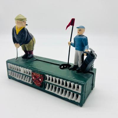 Vintage Cast Iron Birdie Putt Mechanical Coin Bank