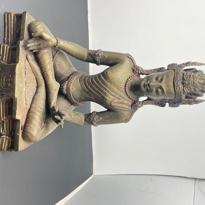 Antique Thai Gilt bronze seated Buddha figurine.