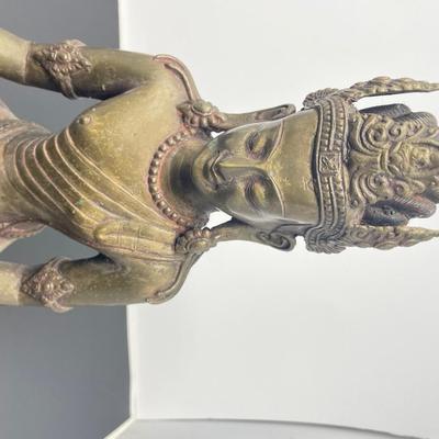 Antique Thai Gilt bronze seated Buddha figurine.