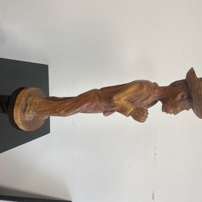 Vintage Carved Male Folk Art style Sculpture 21" h