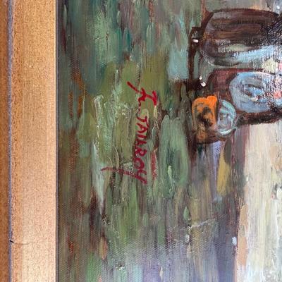 Signed F. Jailroy Oil Painting on Canvas/Framed 46 x 34