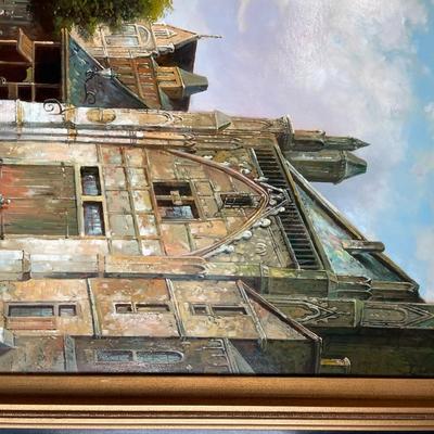 Signed F. Jailroy Oil Painting on Canvas/Framed 46 x 34