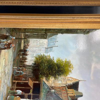 Signed F. Jailroy Oil Painting on Canvas/Framed 46 x 34