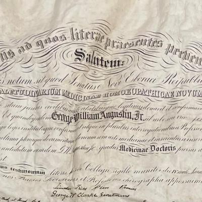 Early 1800s French Academic Certificate / Signed by a number of professors