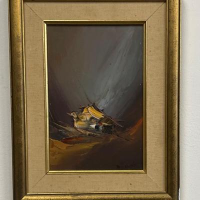 R. Pinott Abstract Oil on wood