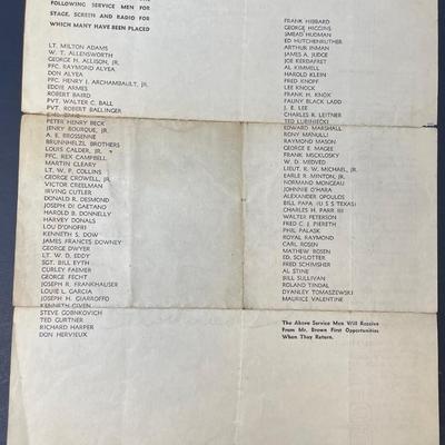 Chamberlain Brown letter ( Theatre producer ) to John Muccio dated Jan 9th 1945