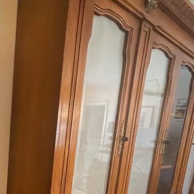 Elegant Robust Wood China Display Cabinet