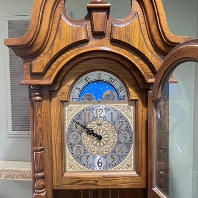 Vintage Ridgeway Grand Father Clock/ Works