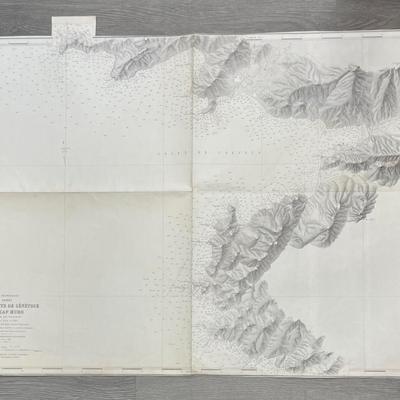 DE LA POINTE DE SENETOSE  AU CAP MURO / GOLFE DE VALINCO Carte levee en 1885