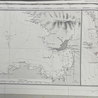 MER MEDITERRANEE/ ILES BALEARES/ IVICE ET FORMENTERA/ d' apres la Carte levee de 1895 a 1897 a 1897