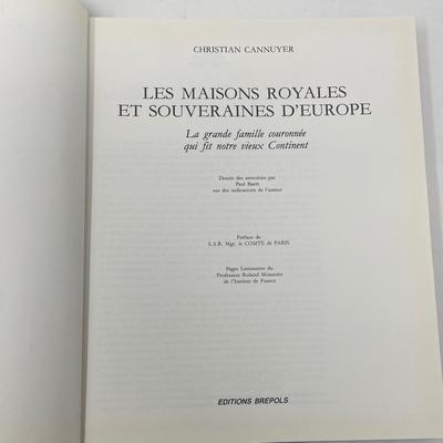 Book "Le Maisons Royales et Souveraines D'Europe" by Christian Cannuyer