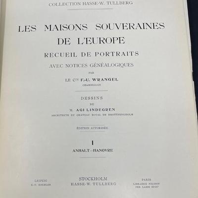 Two Books "Les Maisons Souveraines De L'Europe" Collection Hasse W. Tullberg