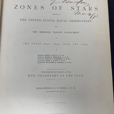 Zones of Stars, United States Naval Observatory, Years 1846, 1847, 1848, and 1948